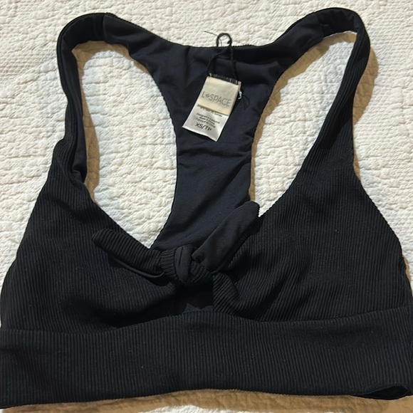 L Space Terra Ribbed keyhole cutout Racerback swim top. NWOT. XS - Picture 3 of 8